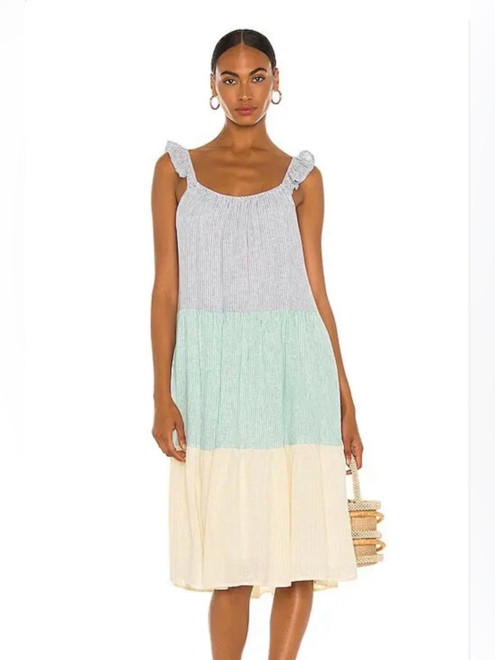 Rails Capri Dress in Mixed Rainbow Stripe